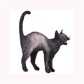 Watercolor drawing of an animal - scary black cat Royalty Free Stock Photo
