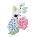 watercolor drawing. bouquet, composition with garden flowers Royalty Free Stock Photo