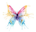 Watercolor drawing - butterfly made of blots and splashes