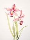 Watercolor Drawing of Caladenia Melanema on White Background AI Generated Royalty Free Stock Photo