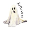 Watercolor drawing for the holiday Halloween - ghost, scary