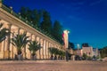 Watercolor drawing of The Mill Colonnade Mlynska kolonada Neo-Renaissance building Royalty Free Stock Photo