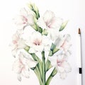 White Elegance Gladiolus Watercolor Painting Tutorial For Youtube