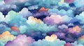 Watercolor Dreamy Clouds Pattern Royalty Free Stock Photo