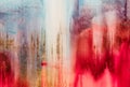 Watercolor drips. Abstract painting. Oil on canvas. Colorful Background texture. Blue and red color. close-up Fragment Royalty Free Stock Photo