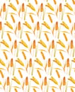 Watercolor ears of wheat seamless pattern