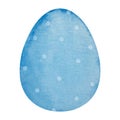 Watercolor easter blue egg