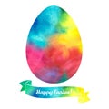 Watercolor Easter egg. Template for greeting card or invitation Royalty Free Stock Photo