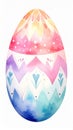 Watercolor Easter Egg with Zigzag Pattern in Pink Purple and Blue Royalty Free Stock Photo