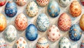Watercolor Easter Eggs - A Collection of Hand-Painted Designs Royalty Free Stock Photo