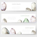 Watercolor Easter holiday cards, tags, banners set. Vector