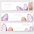 Watercolor Easter holiday cards, tags, banners set. Vector Royalty Free Stock Photo