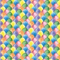 Watercolor Easter pattern with multicolored eggs