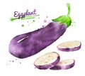 Watercolor eggplant