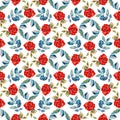 Watercolor Elegance seamless floral pattern. Beautiful flowers illustration texture with roses