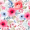 Watercolor elegance in seamless pattern