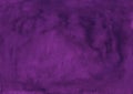 Watercolor elegant deep violet background texture. Watercolour abstract dark purple backdrop, stains on paper