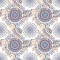 Watercolor ethnic feathers abstract mandala. Royalty Free Stock Photo