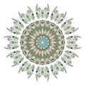 Watercolor ethnic feathers abstract mandala. Royalty Free Stock Photo