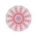 Watercolor ethnic ornate feathers abstract mandala. Royalty Free Stock Photo