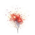Watercolor explosion of party celebration of festive sparkle firework colourful lights on white background