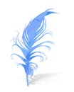 Watercolor feather of a blue bird. Royalty Free Stock Photo