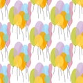 Watercolor festive balloons seamless birthday cartoon pattern for wrapping and kids clothes print and fabrics Royalty Free Stock Photo