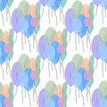 Watercolor festive balloons seamless birthday cartoon pattern for wrapping and kids clothes print and fabrics Royalty Free Stock Photo