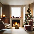 Watercolor of Festive luxury living room