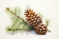 watercolor fir cone Watercolor pine cone Hand painted pine branch with cone Royalty Free Stock Photo