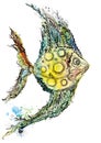 Watercolor fish illustration Royalty Free Stock Photo