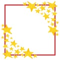 Watercolor five pointed star symbol frame template background