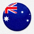 Watercolor Flag of Australia in the form of a round button