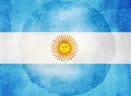 Watercolor flag on background. Argentina