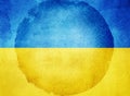 Watercolor flag on background. Ukraine