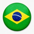 Watercolor Flag of Brazil in the form of a round button