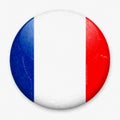Watercolor Flag of France in the form of a round button