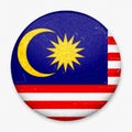 Watercolor Flag of Malaysia in the form of a round button