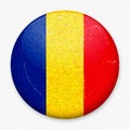 Watercolor Flag of Romania in the form of a round button