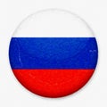 Watercolor Flag of Russia in the form of a round button