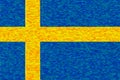 Watercolor flag of Sweden, paper texture. Royalty Free Stock Photo