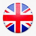 Watercolor Flag of UK in the form of a round button