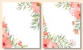 Watercolor floral card template set. Vector EPS. Royalty Free Stock Photo