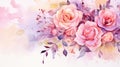 Watercolor Floral Closeup Background, abstract illustration