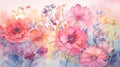 Watercolor Floral Closeup Background, abstract illustration