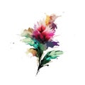 Watercolor floral composition. Romantic set of hand drawn plants, berries and flowers for design. Vector background for invitation Royalty Free Stock Photo