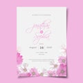 Watercolor floral daisy flower wedding invitation cover layout template vector Royalty Free Stock Photo