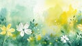 watercolor floral flowers abstract background Royalty Free Stock Photo