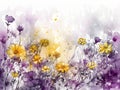 watercolor floral flowers abstract background Royalty Free Stock Photo