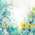 watercolor floral flowers abstract background Royalty Free Stock Photo